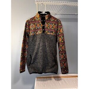 SIMPLY SOUTHERN Aztec Print Navy Fleece Warm Jacket Top Shirt Size Medium
